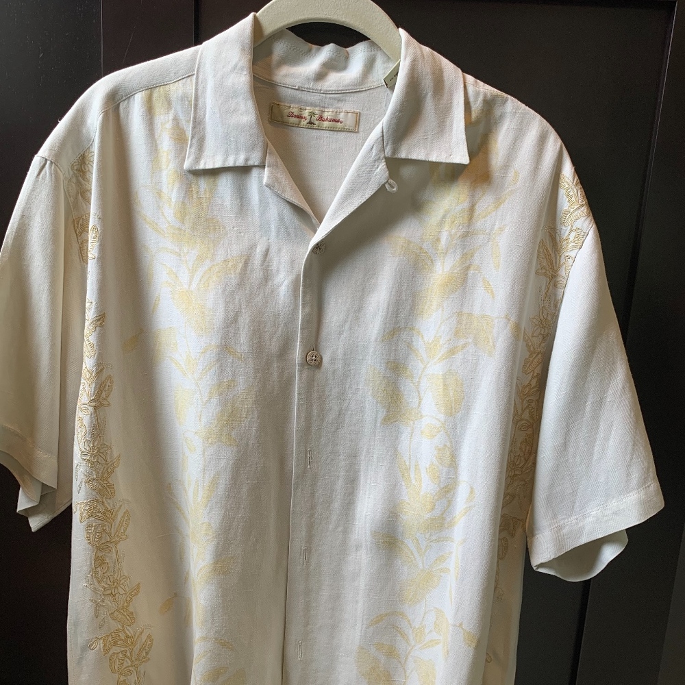 Tommy Bahama Mens Silk/Linen Camp Shirt S